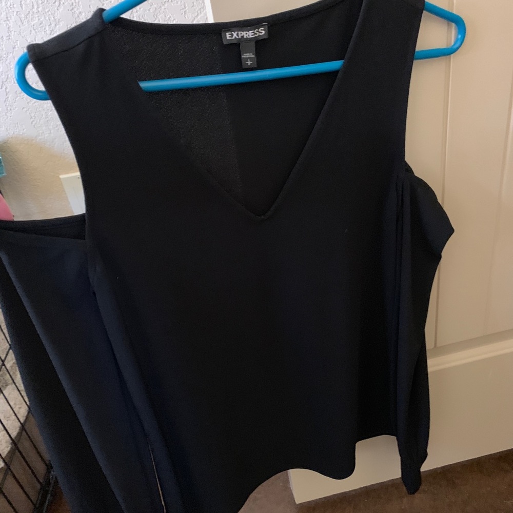 Express black cold shoulder top, worn once